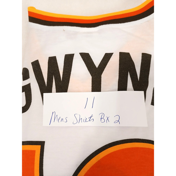 Padres San Diego Baseball Tony Gwynn #19 Jersey T-Shirt Men's XL White Orange - Picture 14 of 14